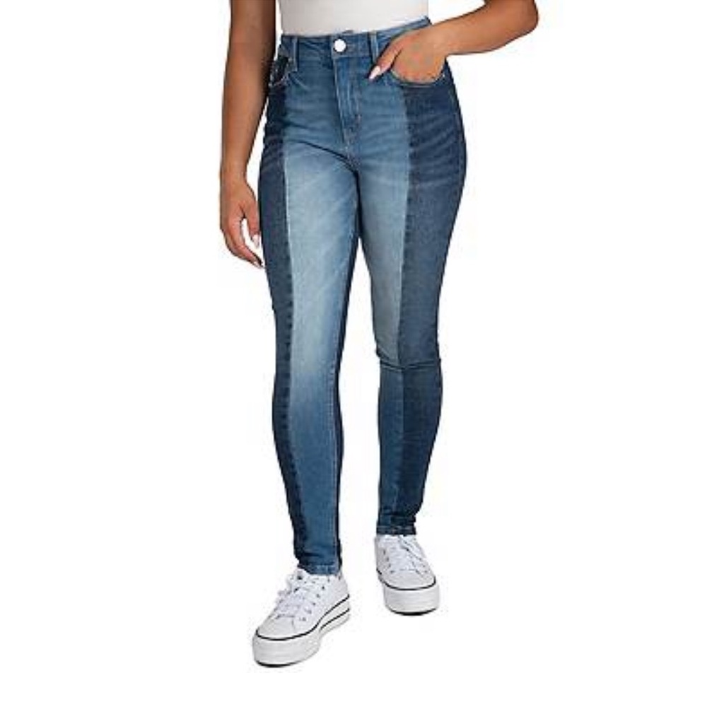 Indigo Rein Two-Tone High-Rise Skinny Jeans - Size 11